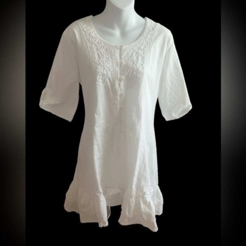 Scully White‎ Cotton Western/Peasant mini dress size medium